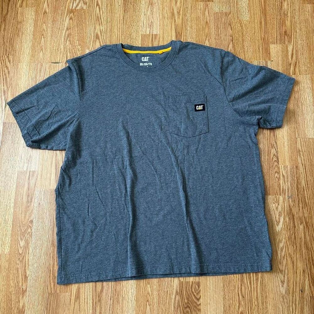 Caterpillar Men's Grey and Blue T-shirt size XXL 2XL